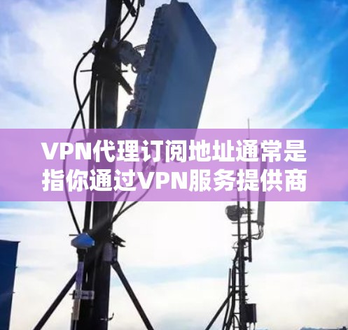 VPN代理订阅地址通常是指你通过VPN服务提供商获取的用于连接到其服务器的地址。这个地址可以是IP地址，也可以是域名，具体取决于你所使用的VPN服务提供商。以下是一些可能的情况和建议